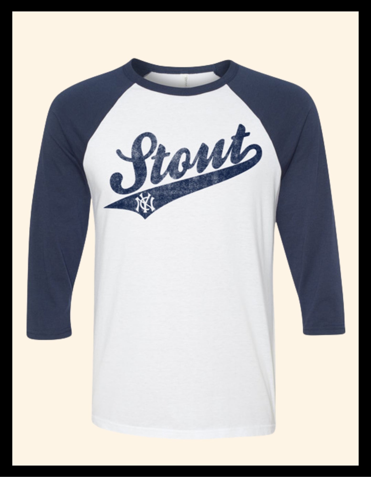 Stout Baseball 3/4 Sleeve Navy - Raglan