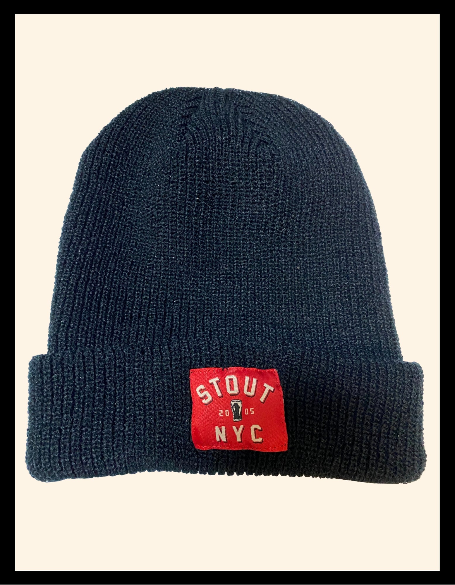 Black Beanie w/ Red Stout Tag